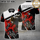 Maxcorners Dart Jersey Aggressive Bull with Dartboard Multicolor Options Personalized Name, Team Name 3D Shirt (4 Colors)
