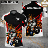 Maxcorners Billiards Shirt Royal Tiger King Style Multicolor Options Personalized Name, Team Name 3D Shirt (4 Colors)