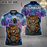 Maxcorners Dart Shirt Funny Tiger Pose Multicolor Options Personalized Name, Team Name 3D Shirt (4 Colors)