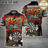 Maxcorners Dartboard Graffiti Face Your Fear Style Multicolor Options Personalized Name, Team Name 3D Shirt (4 Colors)