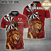 Maxcorners Lion Dart Shirt Roaring Beast Style Multicolor Options Personalized Name, Team Name 3D Shirt (4 Colors)