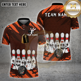 Maxcorners Bowling Horror Pins Face Expression Multicolor Options Personalized Name, Team Name 3D Shirt (4 Colors)