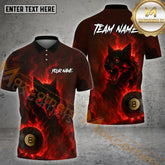 Maxcorners Billiard Wolf Flame 8 Ball Multicolor Customized Name, Team Name 3D Shirts (4 Colors)