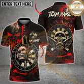 Maxcorners Darts Shirt Skull Target Gothic Style Multicolor Options Personalized Name, Team Name 3D Shirt (4 Colors)