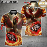 Maxcorners Darts Jersey Phoenix Fire Bird Theme Multicolor Options Personalized Name, Team Name 3D Shirt (4 Colors)
