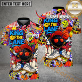 Maxcorners Bowling Shirt King of the Lane Graffiti Style Multicolor Options Personalized Name, Team Name 3D Shirt (4 Colors)