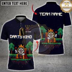 Maxcorners Darts King Pixel Throne Personalized Name, Team Name 3D Shirt