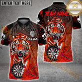 Maxcorners Dart Shirt Roaring Tiger Attack Theme Multicolor Options Personalized Name, Team Name 3D Shirt (4 Colors)