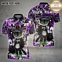 Maxcorners Bowling Shirt Lemur Graffiti Leather Jacket Multioptions Personalized Name, Team Name Unisex 3D Shirt