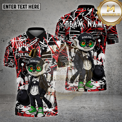 Maxcorners Bowling Shirt Lemur Graffiti Leather Jacket Multioptions Personalized Name, Team Name Unisex 3D Shirt