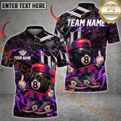 Maxcorners Billiard Street Style 8-Ball Multicolor Customized Name, Team Name 3D Shirts