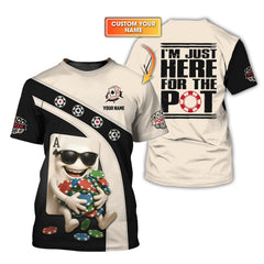 Maxcorners Funny Poker Shirts, I'M JUST HERE FOR THE POT Shirt, Custom Poker Polos For Men, Gifts For Poker LoversLM1009