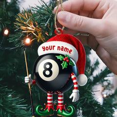 Maxcorners Billiard Santa Ball Christmas Ornament, Personalized Ornament 2D Flat LM2211
