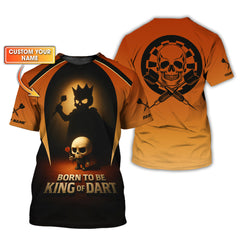 Maxcorners Born to be King of Dart Shirt, Custom Darts Polo Shirts, Darts Clothing LM0509