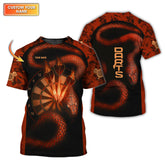 Maxcorners Dart Shirts For Men's, Flaming Dartboard Darts Jersey, Custom Name Darts Shirt LM0509
