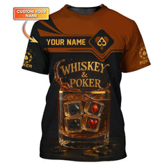 Maxcorners Custom Poker Shirts, Whiskey Poker Custom Name Shirt for Men, Poker Gift for LoverLM1009