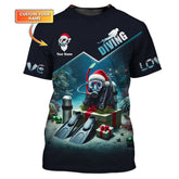 Maxcorners Custom Scuba Diving Christmas 3D Shirt Personalized Name Gift For Diver Lovers LM2111