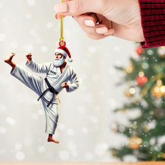 Maxcorners Karate Santa Ornament, Personalized Ornament 2D Flat LM2211
