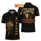 Maxcorners Custom Poker Shirt Skeleton Hand Design for Poker Team Player, I've Seen My Hand You Should FoldLM1009