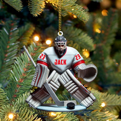 Maxcorners Hockey Goalie Christmas Ornament, Personalized Ornament 2D Flat LM2211