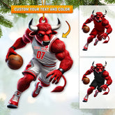 Maxcorners Custom Name Basketball Bulls Team Ornament, Basketball Team Christmas Gift 2D Flat LM2211