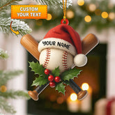 Maxcorners Christmas Baseball Lover, Home Decor, Christmas Ornament, Personalized Ornament 2D Flat LM2111