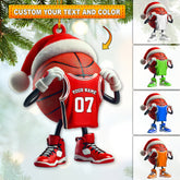 Maxcorners Custom Name and Number Basketball Ornament, Basketball Lover Christmas Gift49 2D Flat LM2111