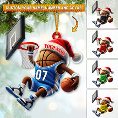 Maxcorners Custom Name and Number Basketball Ornament, Basketball Team Christmas Gift 2D Flat LM2111