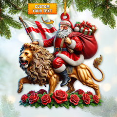Maxcorners Custom Name England Christmas Ornament, England Lover Christmas Gift 2D Flat LM2111