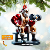 Maxcorners Custom Name Santa Gym Ornament, Gymnastics Christmas Gift 2D Flat LM2211