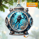 Maxcorners Custom Name Diving Ornament, Christmas Gift for Diving Lover 2D Flat LM2111