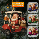 Maxcorners Love Beer And Golf Santa, Home Decor, Christmas Ornament, Personalized Ornament 2D Flat LM2111