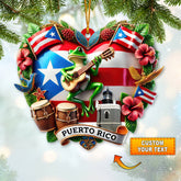 Maxcorners Custom Name Puerto Rico Ornament, Christmas Gift for Puerto Rico Lover 2D Flat LM2111