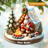 Maxcorners Custom Name Camping Ornament, Camping Christmas Decoration 2D Flat LM2211