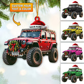 Maxcorners Custom Name Jeep Ornament, Christmas Gift for Jeep Lover 2D Flat LM2211