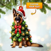 Maxcorners Custom Name German Shepherd Ornament, German Shepherd Christmas Gift 2D Flat LM2111