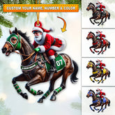 Maxcorners Custom Name and Number Horse Racing Ornament Ornament, Christmas Horse Racing Gift 2D Flat LM2211