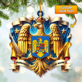 Maxcorners Custom Name Romania Ornament, Christmas Gift for Romania Lover 2D Flat LM2111