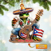 Maxcorners Custom Name Puerto Rico Ornament, Puerto Rico Christmas Gift 2D Flat LM2111