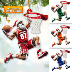 Maxcorners Custom Name and Number Basketball Ornament, Christmas Gift for Basketball Lover 2D Flat LM2211