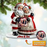 Maxcorners Custom Name and Photo Christmas Couple Ornament, Couple Christmas Gift 2D Flat LM2111