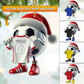 Maxcorners Custom Name Soccer Ornament, Christmas Soccer Gift 2D Flat LM2211