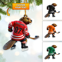 Maxcorners Custom Name Hockey Ornament, Christmas Gift for Hockey Lover 2D Flat LM2111