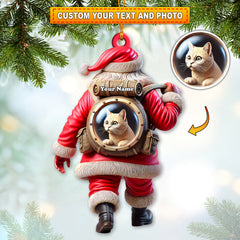 Maxcorners Custom Name Santa and Pet Ornament, Pet Lover Christmas Gift 2D Flat LM2111