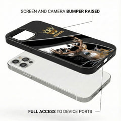 Maxcorners Artist Hunting - Into The Forest Deer Silhouette Dark Camo Personalized Name Phone Case