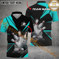 Maxcorners Electric Bowling Jersey Multicolor Option Customized Name, Team Name 3D Polo Shirt