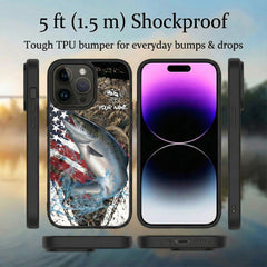 Maxcorners Striped Bass Fishing Skin Seawave Personalized Name Phone Case LM1812