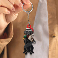 Maxcorners Personalized Hunting Dog Christmas Ornament with Duck - Custom Name Lab Retriever Holiday Decor LM0411