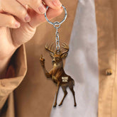 Maxcorners Personalized Funny Deer Buck Fukin' Finger Hunting Acrylic Christmas Ornament And Keychain Custom Gift For Hunters 2D Flat