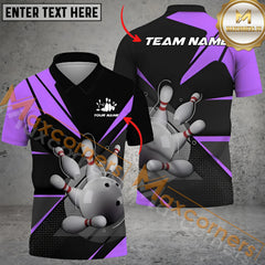 Maxcorners Electric Bowling Jersey Multicolor Option Customized Name, Team Name 3D Polo Shirt